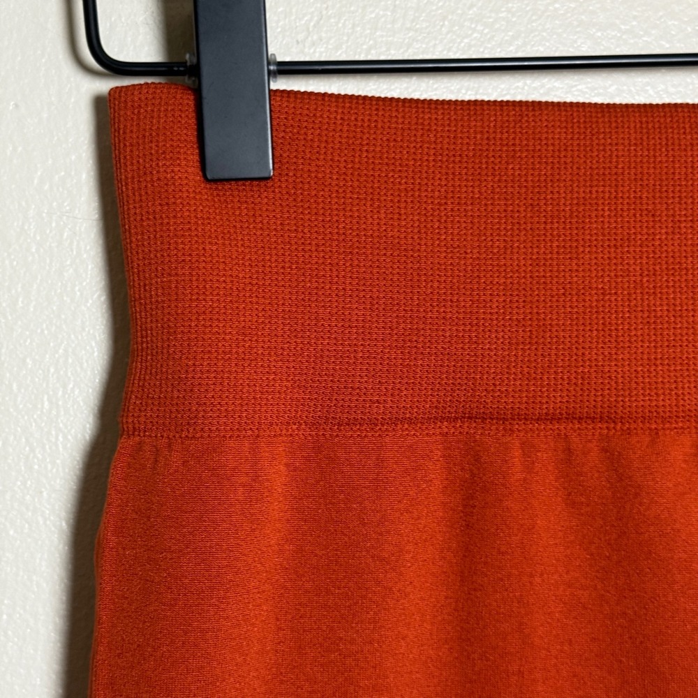 Almost Pink Rust Orange Fleece Lined Leggings High Waist Seamless One Size Gym - Picture 8 of 9
